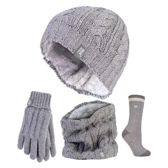 Heat Holders Dames Thermisch Wintersportset - Muts, Handschoenen, Nekwarmer & Draaikolven Sokken