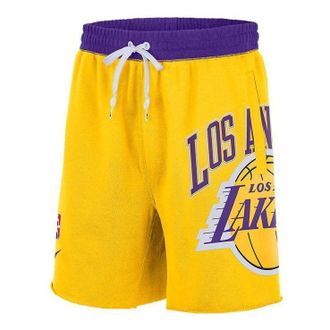 Nike Lakers Colorblock Alphabet team logo Knit Breathable Athleisure Casual Sports Shorts Yellow DB1954-728