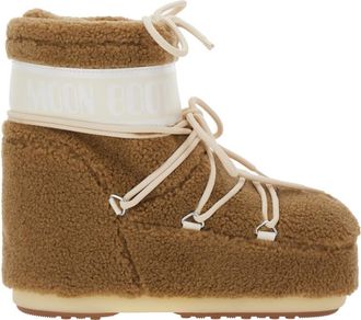 Moon Boot Beige Logo Ankle Boots