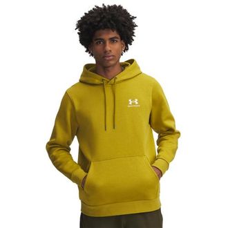 Under Armour Mens Essential Fleece Hoodie - Green Legacy/White