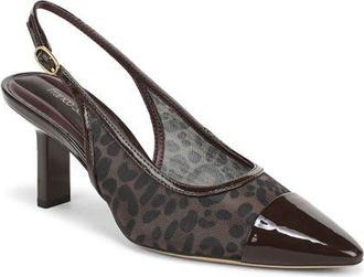 Franco Sarto Jurina Cap Toe Slingback Pump in Brown at Nordstrom, Size 6.5