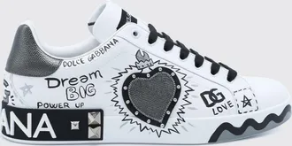 Dolce & Gabbana Sneakers Portofino in pelle di vitello con borchie e logo