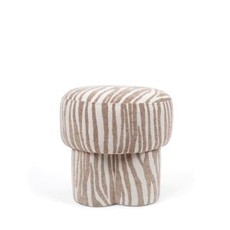 Koketto Home Puff beige con estampado efecto cebra