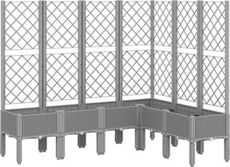 vidaXL Jardinera Con Enrejado Pp Gris Claro 160x120x142 Cm Vidaxl