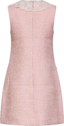 Self Portrait Womens Mini Dress Pink Boucl&eacute; Polyester