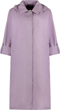 Moorer Techno Fabric Trenchcoat met Koord - Dames - Mantel - Roze - S - Polyester - Jassen