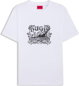 HUGO BOSS Logo-artwork T-shirt in cotton jersey