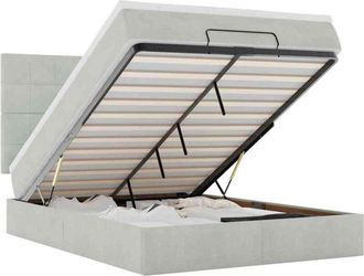 vidaXL Vidaxl - Estructura Cama Otomana Con Colchones Gris Claro 140x200cm