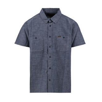 Filson Short Sleeve Shirts, male, Blue, Size: XL Short-sleeve Embroidered Chambray Shirt
