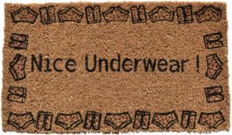 Imports Decor Funny Welcome Coir Doormat, Nice Underwear Print Coconut Fiber Door Mat for Home Entryway