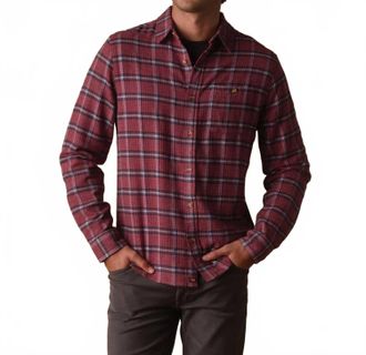 The Normal Brand Hudson Double Brushed Flannel Shirt In Mineral Red Plaid