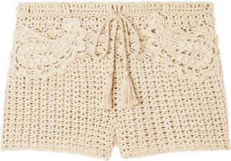 Alanui Conch Shell woven cotton shorts - women - Cotton - L - Neutrals