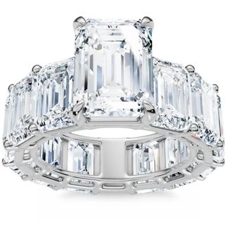 Pompeii3 Certified 15.50Ct Emerald Cut Diamond Engagement Ring 14k Gold Lab Grown