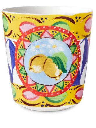 Dolce & Gabbana Carretto-print porcelain glass - unisex - Porcelain - One Size - Yellow