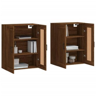 Berkfield Home Wall Mounted Cabinets 2 pcs Brown Oak Engineered Wood