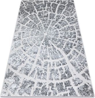 RugsX Rugsx - Alfombra Mefe Moderna 6185 &Aacute;rbol Madera - Structural Dos Niveles De Vell&oacute;n Gris Grey 120x170 Cm