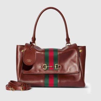 Gucci Paparazzo Medium Top Handle Bag, Brown, Leather
