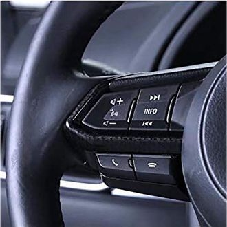 OEM 6x Accesorios Para Coche, Cubierta Decorativa De Fibra De Carbono Para Volante Interior Con Bot&oacute;n De Lentejuelas, Para 3 6 Cx-4 Cx-5 Cx-9