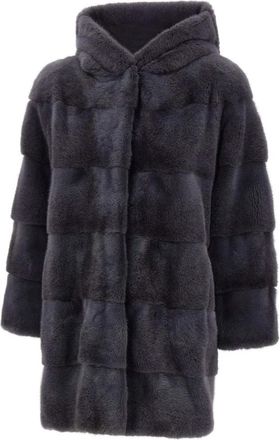 Frame Denim Ribbed Mink Coat - Dames - Parka Jassen - Grijs - M - Jassen