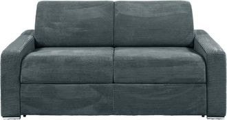 VENTE-UNIQUE.COM Sofá cama terciopelo 3 plazas gris antracita, gris 194x223cm