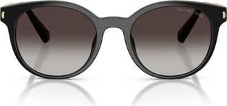 Michael Kors Pienza 53mm Gradient Round Sunglasses in Black /Light Grey Gradient at Nordstrom