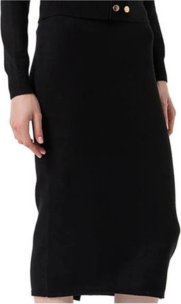 Fracomina Midi-rok met knoop - Zwart