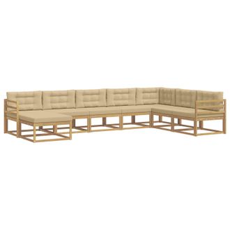 vidaXL Conjunto De Sof&aacute;s De Exterior 8 Pcs Y Beige Vidaxl
