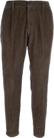 Cruna Pantaloni Mitte a coste con pieghe - Marrone