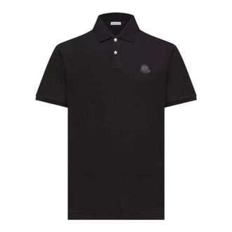 Moncler Polo de algod&oacute;n con parche de logo - Tops - Hombre - Negro - 3XL
