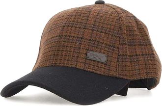 Barbour Pet met pied-de-poule print en vlakken - Bruin