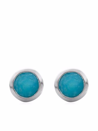 Monica Vinader mini gem stud earrings - women - Recycled Silver/Turquoise - One Size