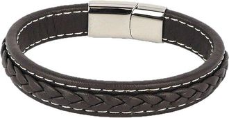 Jean Claude Leather & Stainless Steel Bracelet