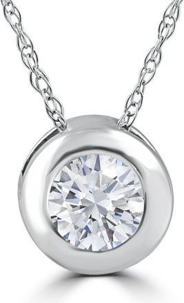 Pompeii3 25 - 1.00Ct Round Diamond Solitaire Pendant Necklace 14k White or Yellow Gold