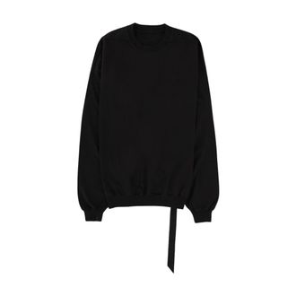 Rick Owens Felpa HUN Crewneck IN Cotone - Sweatshirts & Hoodies - unisex - Negro - ONE SIZE