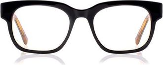 Eyebobs Numero Uno 49mm Rectangualr Readers in Milky Black /Grey /Amber at Nordstrom, Size +2.00