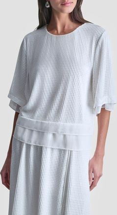 DKNY Window Layered Top in Ivory at Nordstrom, Size X-Large