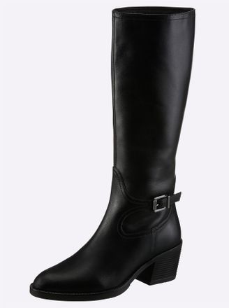 Heine Stiefel HEINE, Damen, Gr. 36, schwarz, Glattleder, Leder, Rindsleder, Schuhe Stiefel