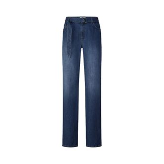 Riani Jeans, Dames, Blauw, S, Katoen, Rechte broek met trekkoord taille