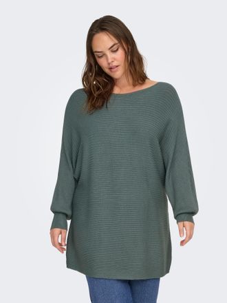 Only Carmakoma Strickpullover ONLY CARMAKOMA CARNEW ADALINE LIFE L/S PULLOVER KNT, Damen, Gr. L, gr&uuml;n (balsam gr&uuml;n), Strick, Obermaterial: 80% Viskose, 20% Nylon, un