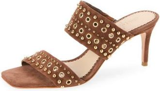 Cinq &agrave; Sept Sutton Mixed Hardware Sandal in Dark Sepia at Nordstrom, Size 37.5