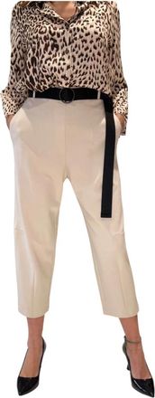 Imperial Cropped Trousers, female, White, Size: 2XS Pantaloni Punto Milano Baggy