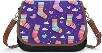 Generic Socks Pattern Fashion Womens Crossbody Bags Novelty Handbag Shoulder Bag Purse
