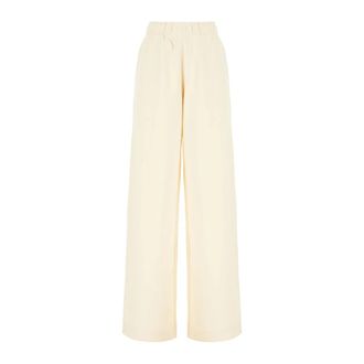 Moncler Wide Trousers, female, White, S, Stylish Trousers for Men and Women