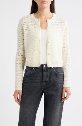 Frame Denim The Chenille Open Stitch Cardigan in Cream at Nordstrom Rack, Size X-Large