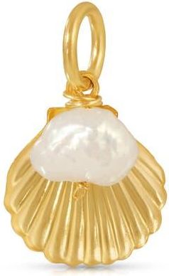 Kozakh Shell Freshwater Pearl Charm in Gold at Nordstrom