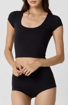 Florence By Mills Power Mesh Plunge Tee in Black at Nordstrom Rack, Size X-Large