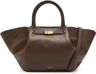 DeMellier New York Midi Grained Leather Tote - Dark Brown - One Size