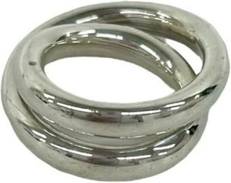 Herm&egrave;s Silver Silver 925 Band Ring (Pre-Owned)