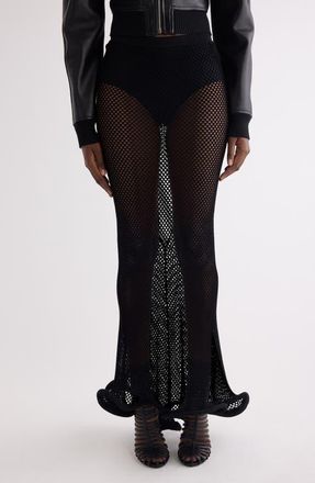 Givenchy Kickback Mesh Maxi Skirt in Black at Nordstrom, Size X-Small