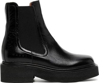 Marni ridged-sole Chelsea boots - women - Leather - 37.5 - Black